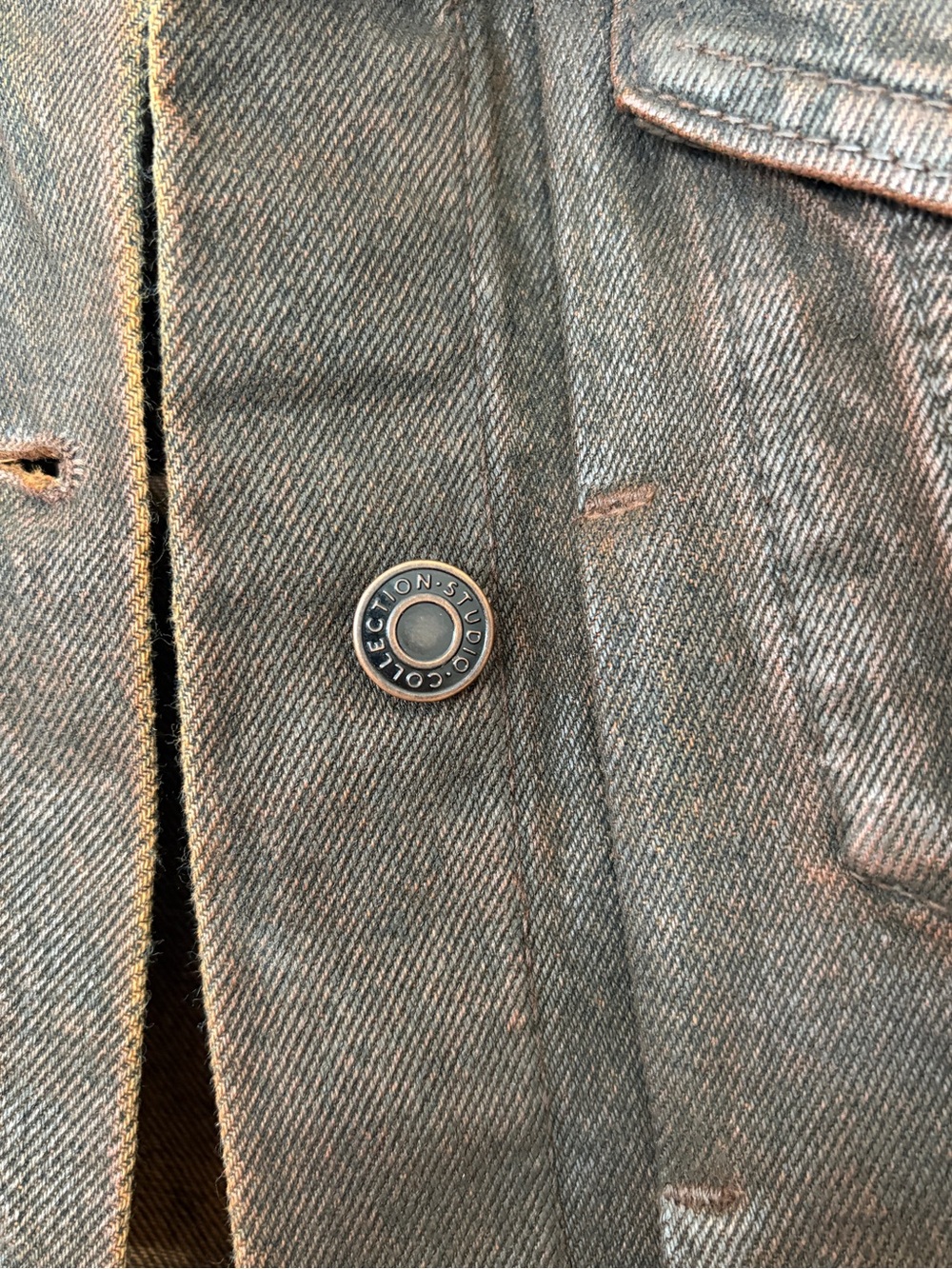 H&M studio brown coated denim jacket, size M - Picture 10 of 12